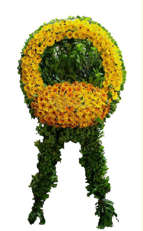 sarı cenaze çelengi